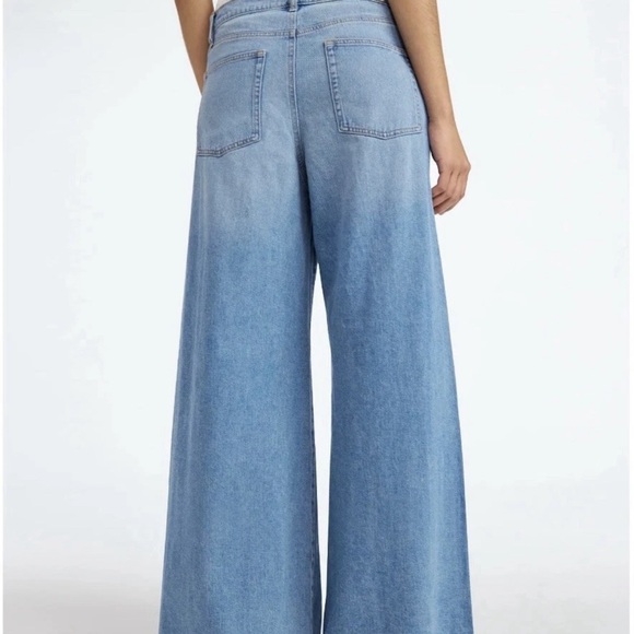 Stylish Blue Wide Leg Jeans for Women - Picture 2 of 16